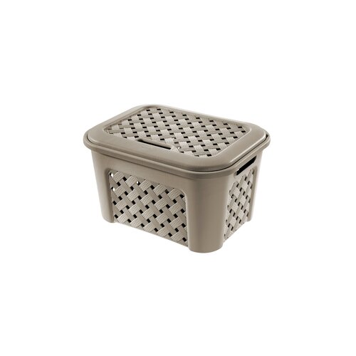 Tontarelli Arianna Beige Kuti Organizimi me Kapak, 43.5x33.5x26 Cm, 23.6 Lt, 1 Copë