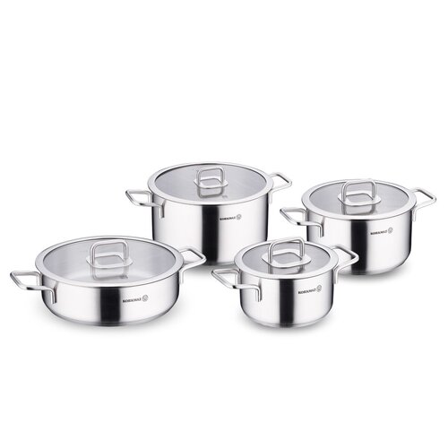 Korkmaz Stella Stainless Steel Cookware Set, A2931, 8 Pieces