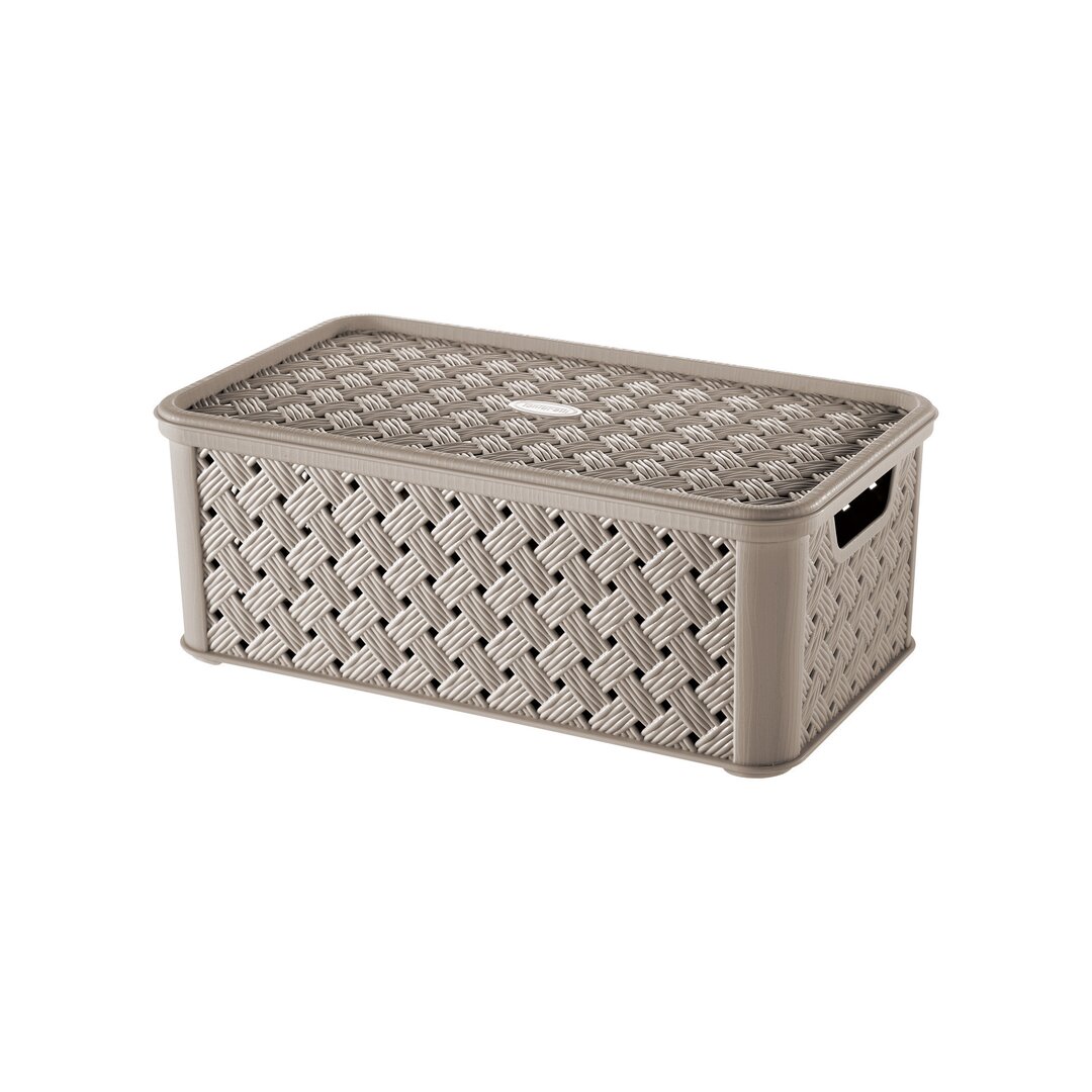 Tontarelli Arianna Beige Kuti Organizimi me Kapak, 16.6x29x11.2 Cm, 4 lt, 1 Copë