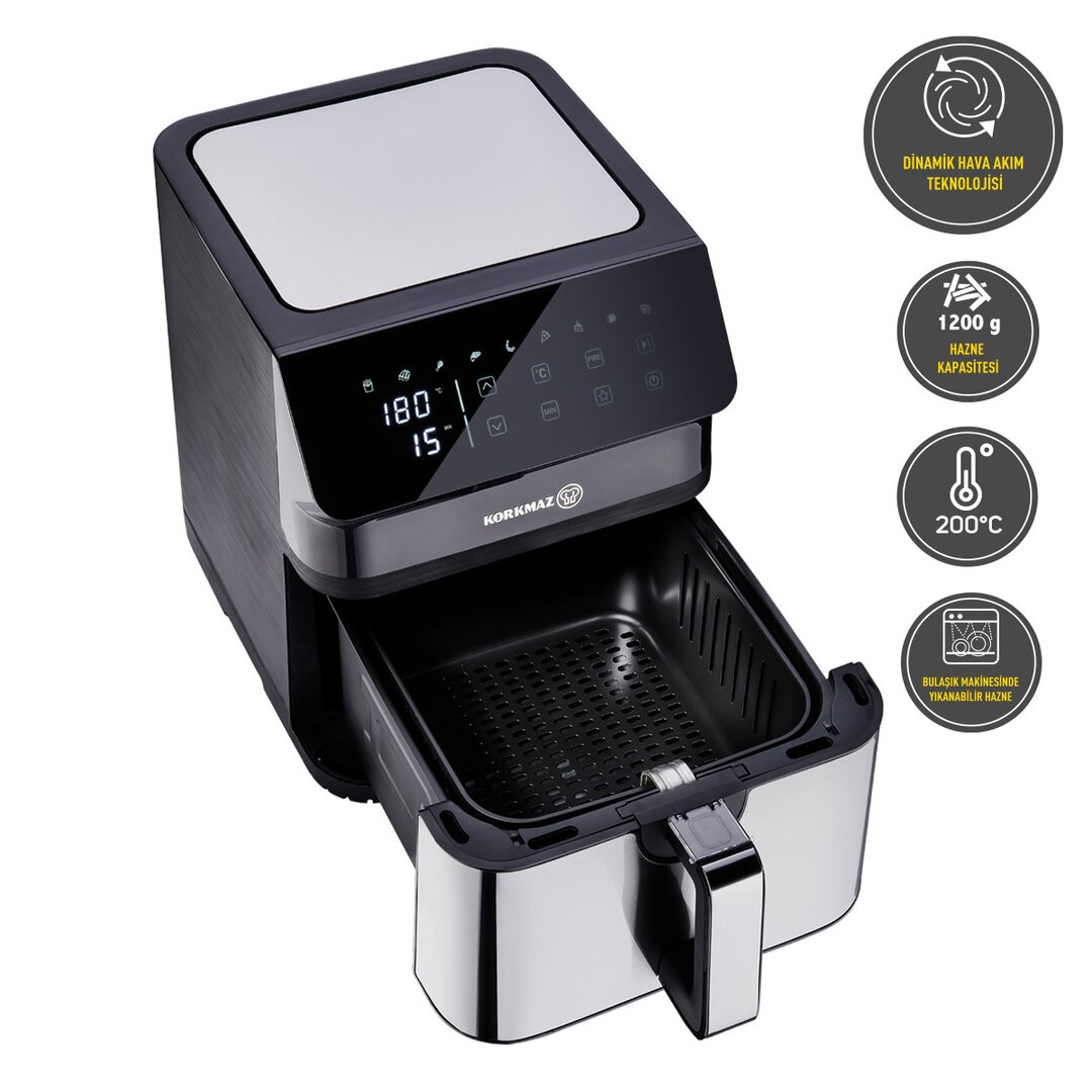 Korkmaz Chef Elektrik Fritezë me Ajër, 8.5 Lt, 1700W, A894, 1 Copë