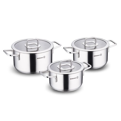 Korkmaz Stella Stainless Steel Cookware Set, A2930, 6 Pieces
