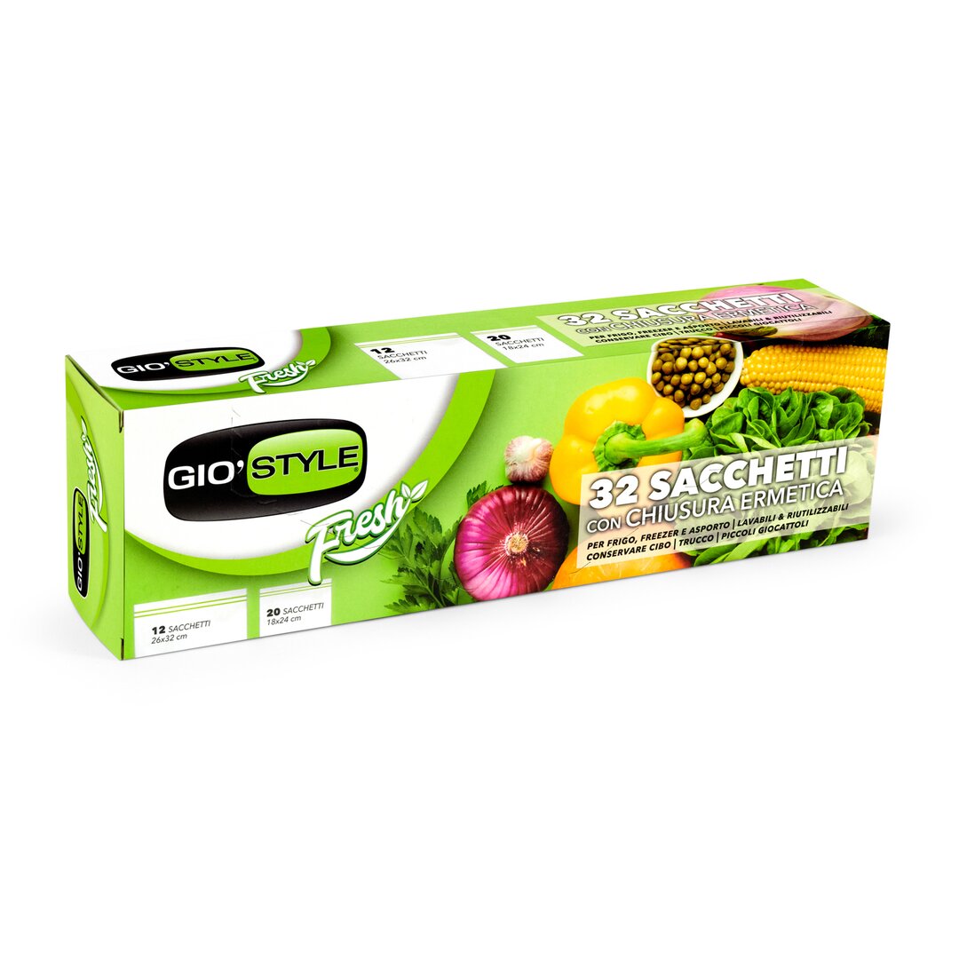 Giostyle Fresh 12+20 Airtight Bags, 32 Units, 1 Piece