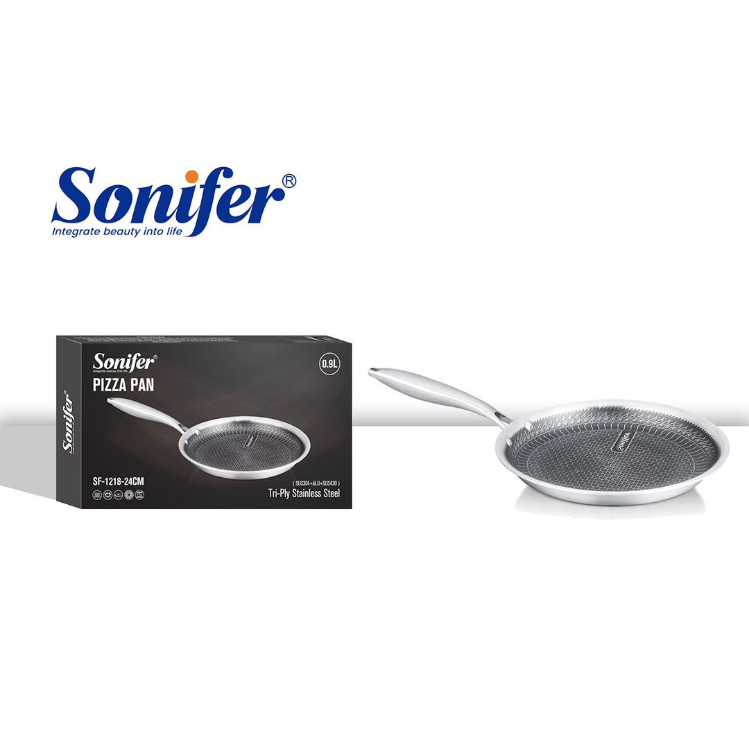 Sonifer Stainless Steel Crepe Pan with Titanium Coating, 24 Cm, 0.9 Lt, Sf-1218-24, 1 Piece