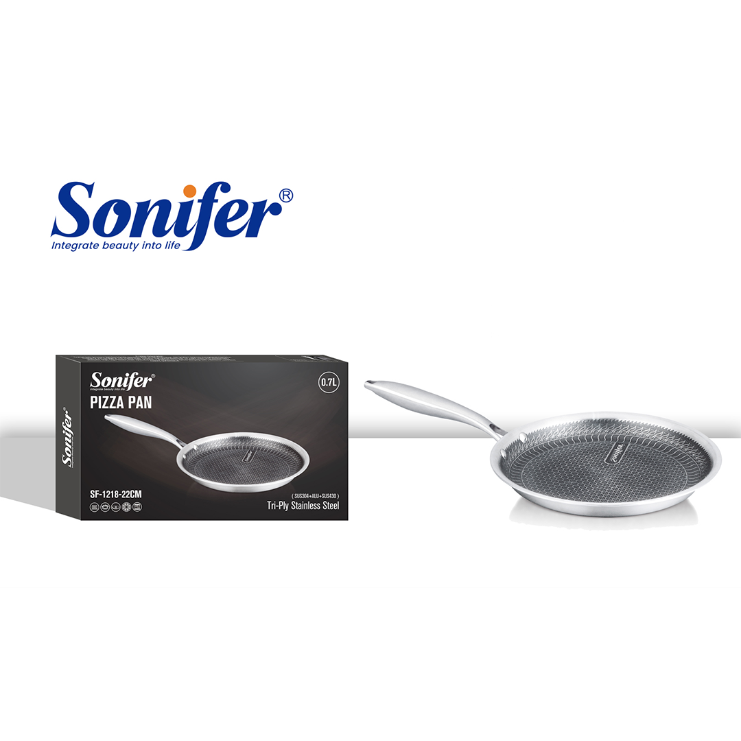 Sonifer Stainless Steel Crepe Pan with Titanium Coating, 22 Cm, 0.7 Lt, Sf-1218-22, 1 Piece