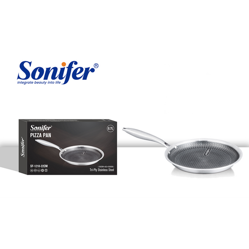 Sonifer Stainless Steel Crepe Pan with Titanium Coating, 22 Cm, 0.7 Lt, Sf-1218-22, 1 Piece