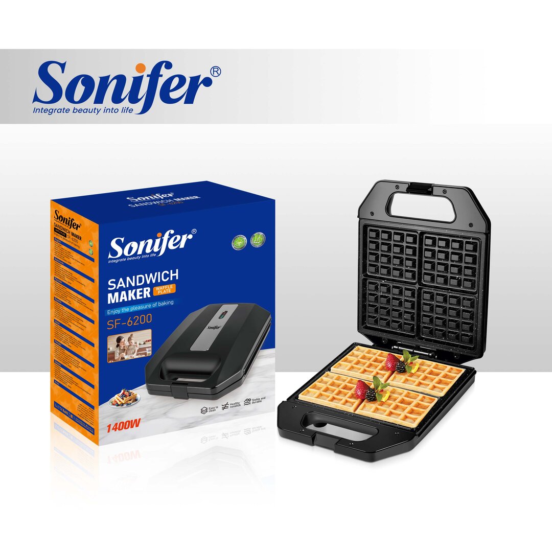 Sonifer Tostier për Waffle, 1400W, Sf-6200, 1 Copë