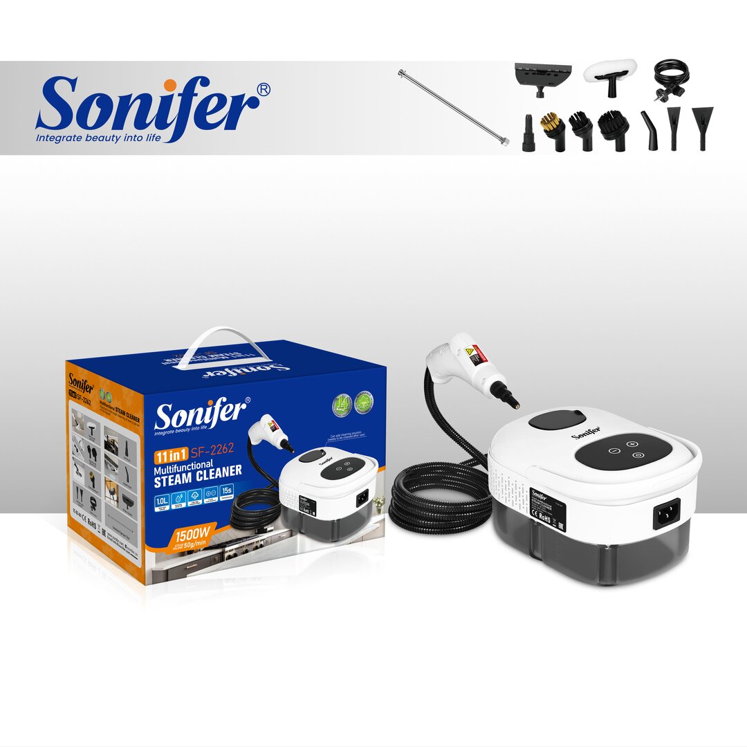 Sonifer Multifunctional Steam Cleaner, 11In1, 1500W, Sf-2262, 1 Piece